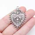 37x29mm 5.1g Antique Silver Zinc Alloy Gothic Rose Heart Eye Charm Pendant for DIY Necklace Making