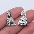 21x15mm 2.2g Antique Silver Zinc Alloy Cat Charm Pendant for DIY Necklace Bracelet Jewelry Making