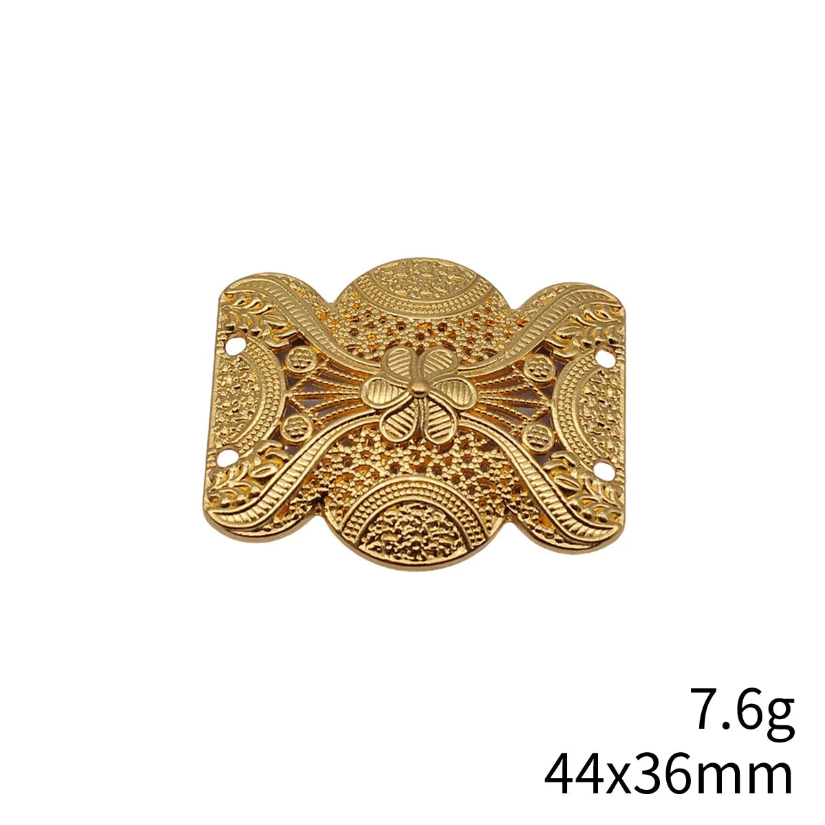 44x36mm 7.6g Bright Gold Zinc Alloy Four-Hole Connector Charm for Body Chain Waist Chain Jewelry