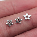6x6mm 0.1g Multicolor Zinc Alloy Flower Bead Cap Jewelry Findings for DIY Earring Bracelet Making