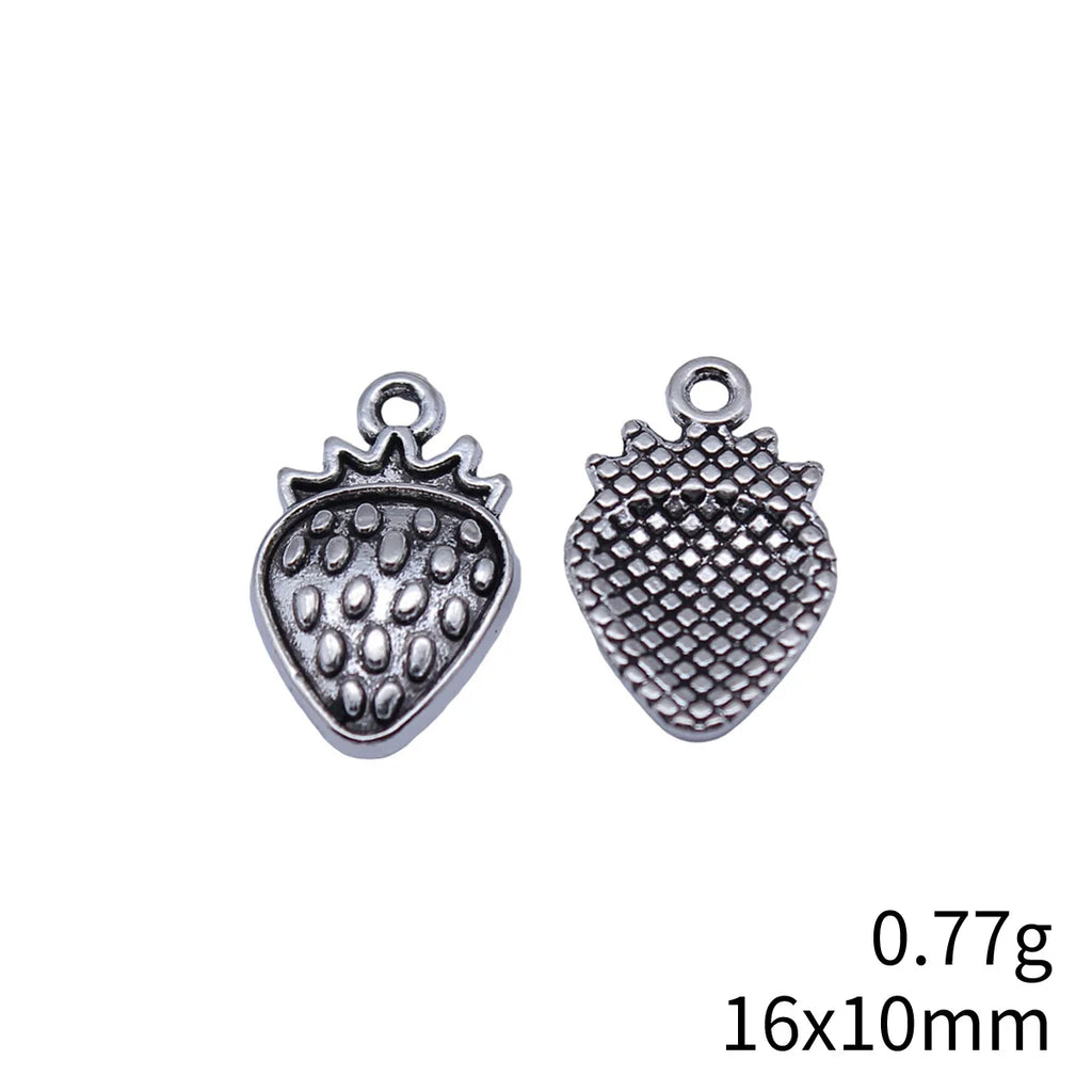 16x10mm 0.77g Antique Silver Zinc Alloy Strawberry Charm Pendant for Bracelet Necklace DIY Jewelry