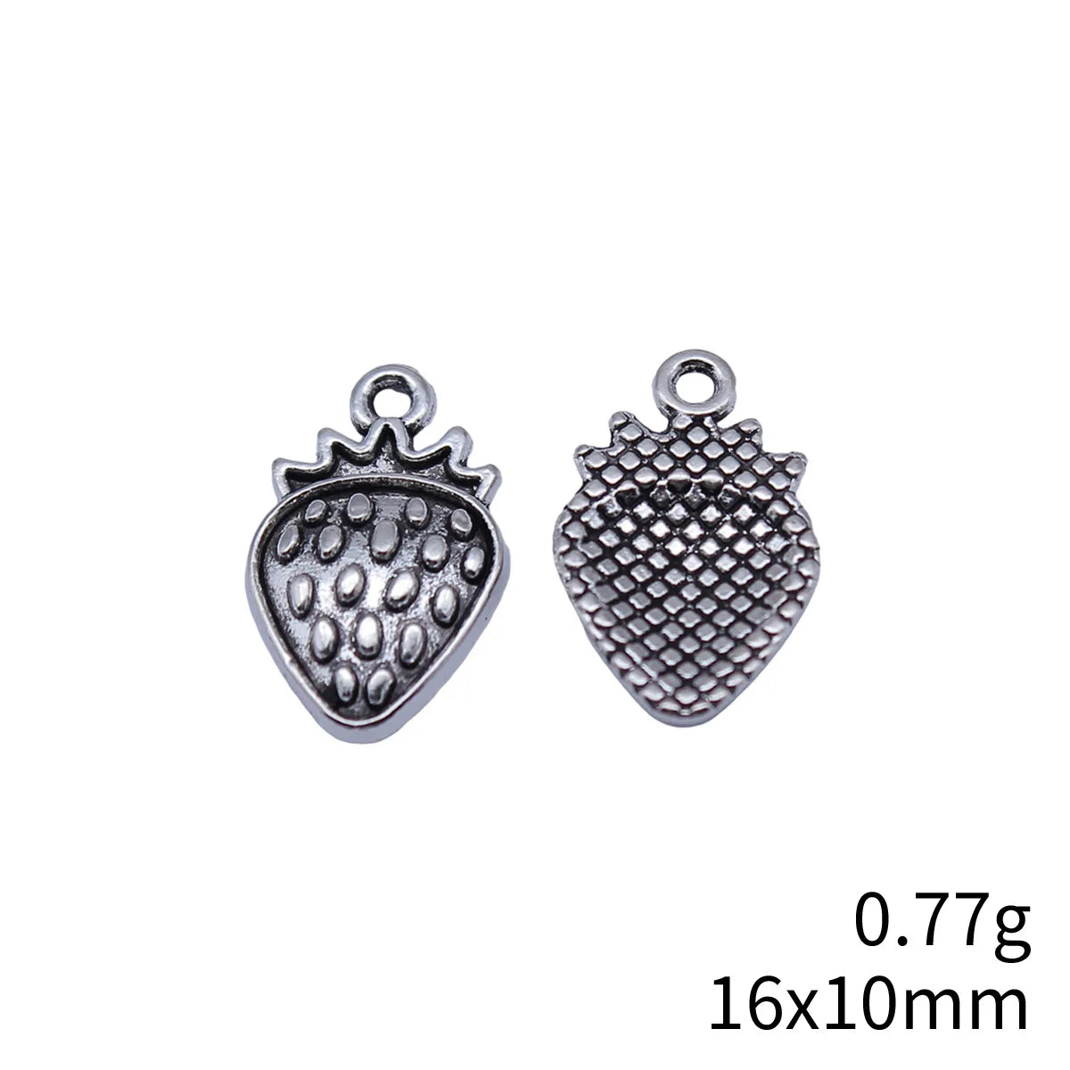 16x10mm 0.77g Antique Silver Zinc Alloy Strawberry Charm Pendant for Bracelet Necklace DIY Jewelry