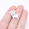 20x19mm 1.5g Antique Silver Tone Zinc Alloy Line Art Dog Charm Pendant for DIY Pet Jewelry Making