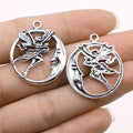 26x30mm 2.6g Multicolor Zinc Alloy Moon Angel Sun Star Charm Pendant for DIY Celestial Jewelry Making