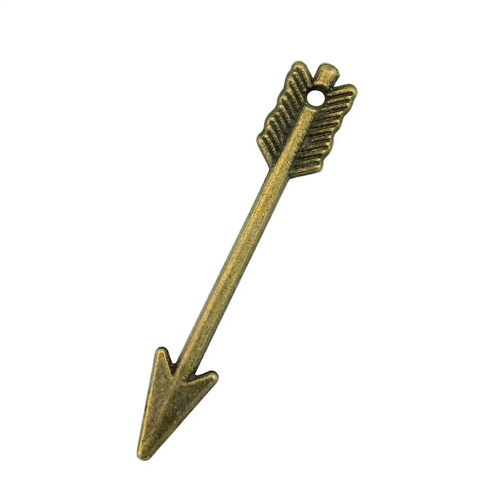 30mm 0.6g Multicolor Zinc Alloy Bow and Arrow Charm Pendant for Bracelet Necklace DIY Jewelry