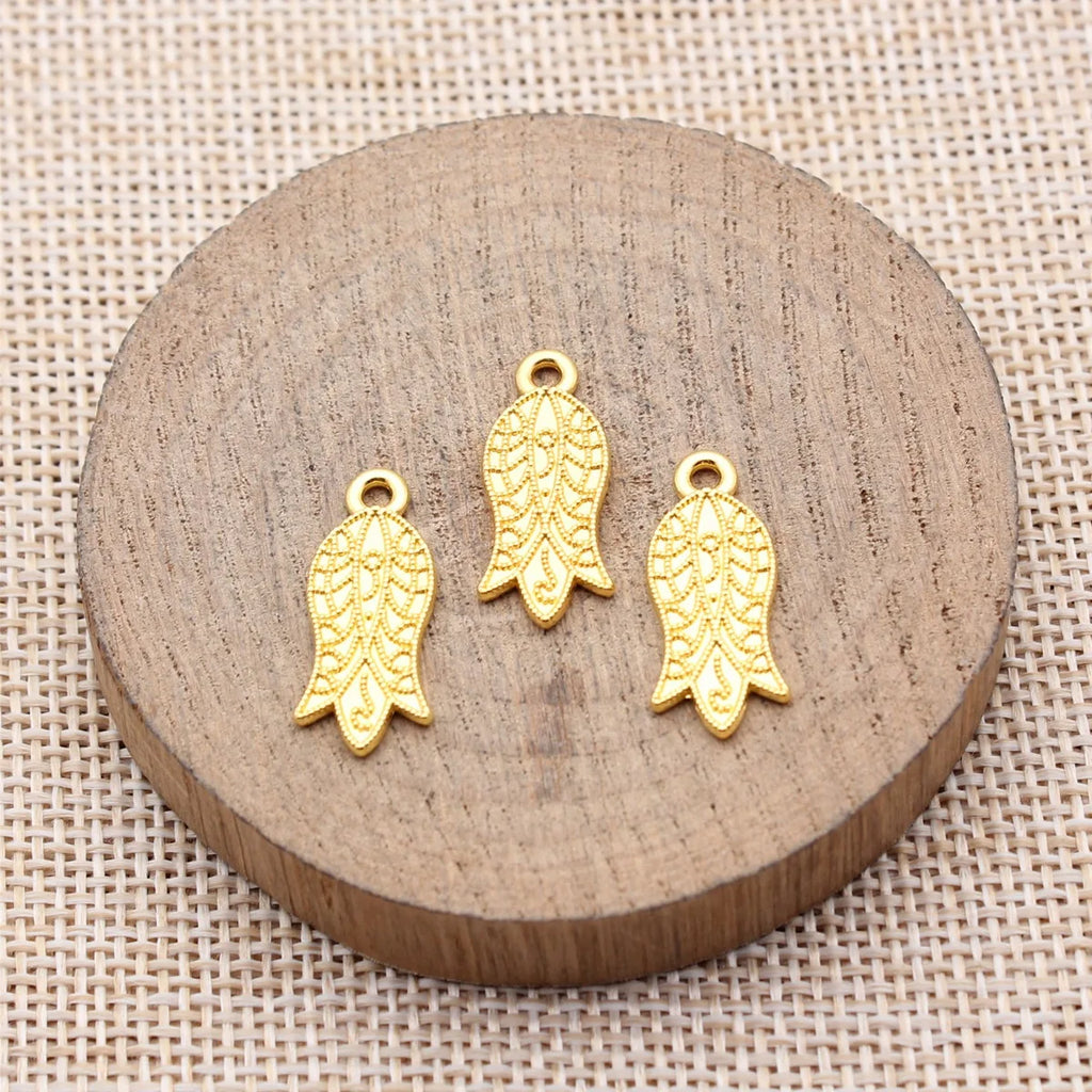 22x9.2mm 0.9g Bright Gold Zinc Alloy Flower Charm Pendant for Necklace Bracelet Jewelry Making