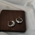 Minimalist Silver Alloy C Shape Small Hoop Earrings For Women Geometric Fashion Jewelry
