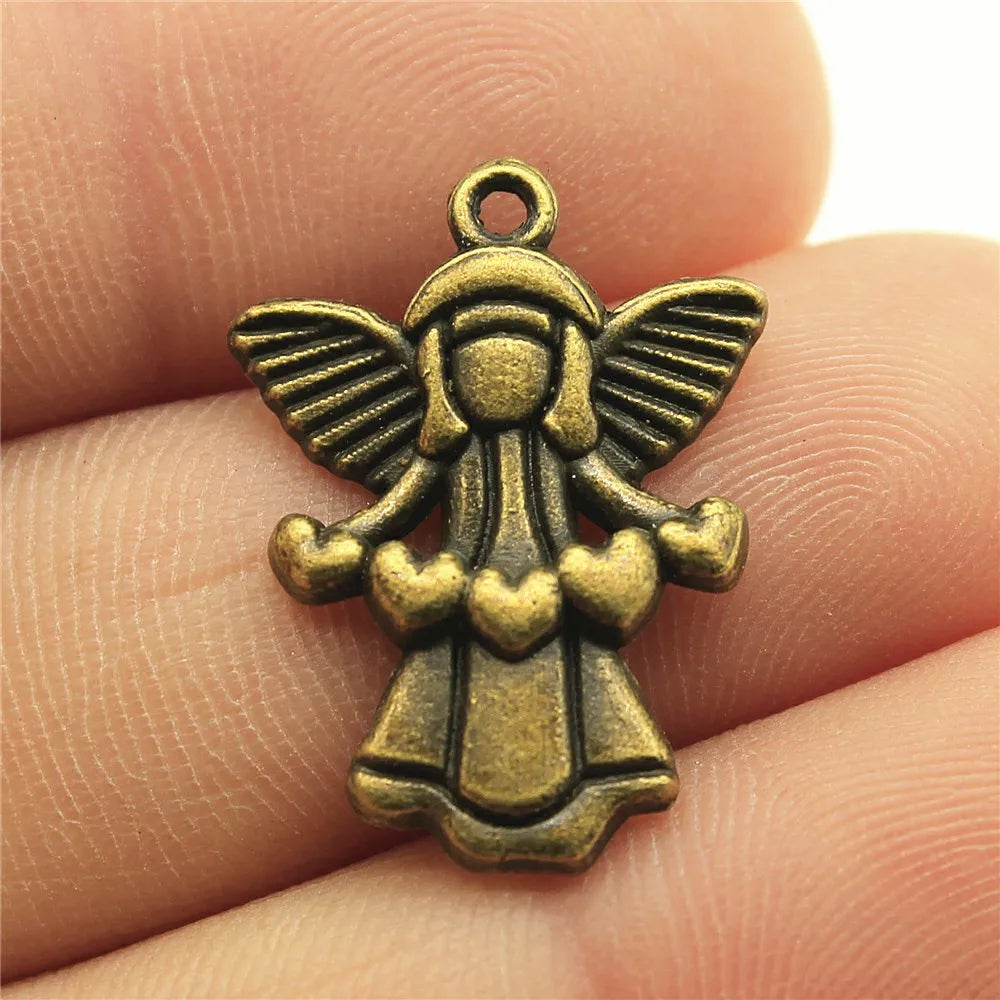 22x16mm 1.6g Multi Color Zinc Alloy Angel Figure Charm Pendant for Handmade DIY Jewelry Making
