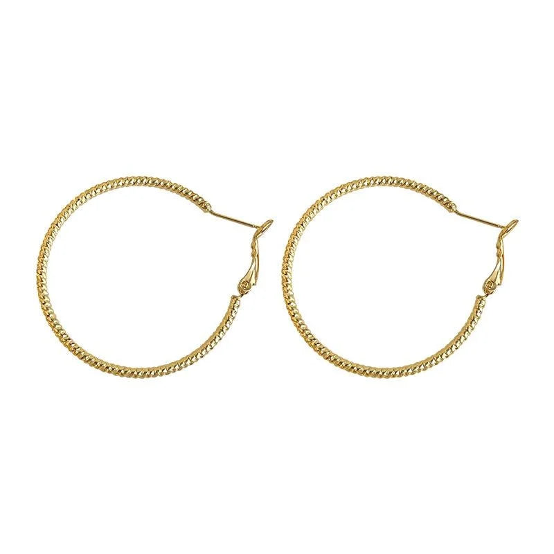 Minimalist Geometric Round Copper Hoop Earrings For Commuter Style