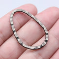 26x40mm 2.4g Multicolor Zinc Alloy Hammered Egg Shape Round Ring Charm Pendant for DIY Necklace Making