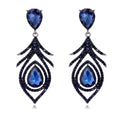 Luxury Green Teardrop Crystal Rhinestone Chandelier Earrings, Gold Tone Elegant Drop Jewelry For Wedding Party