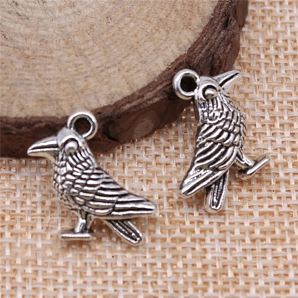 17x17mm 2.3g Multicolor Zinc Alloy Sparrow Bird Charm Pendant for DIY Bracelet Necklace Making