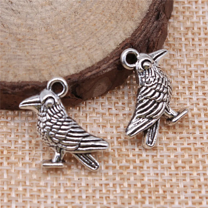 17x17mm 2.3g Multicolor Zinc Alloy Sparrow Bird Charm Pendant for DIY Bracelet Necklace Making