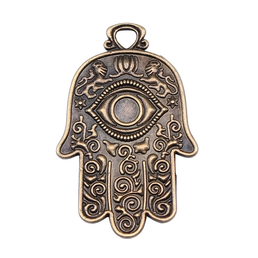 48x30mm 8.8g Multicolor Zinc Alloy Large Hand Charm Pendant for DIY Necklace Bracelet Making