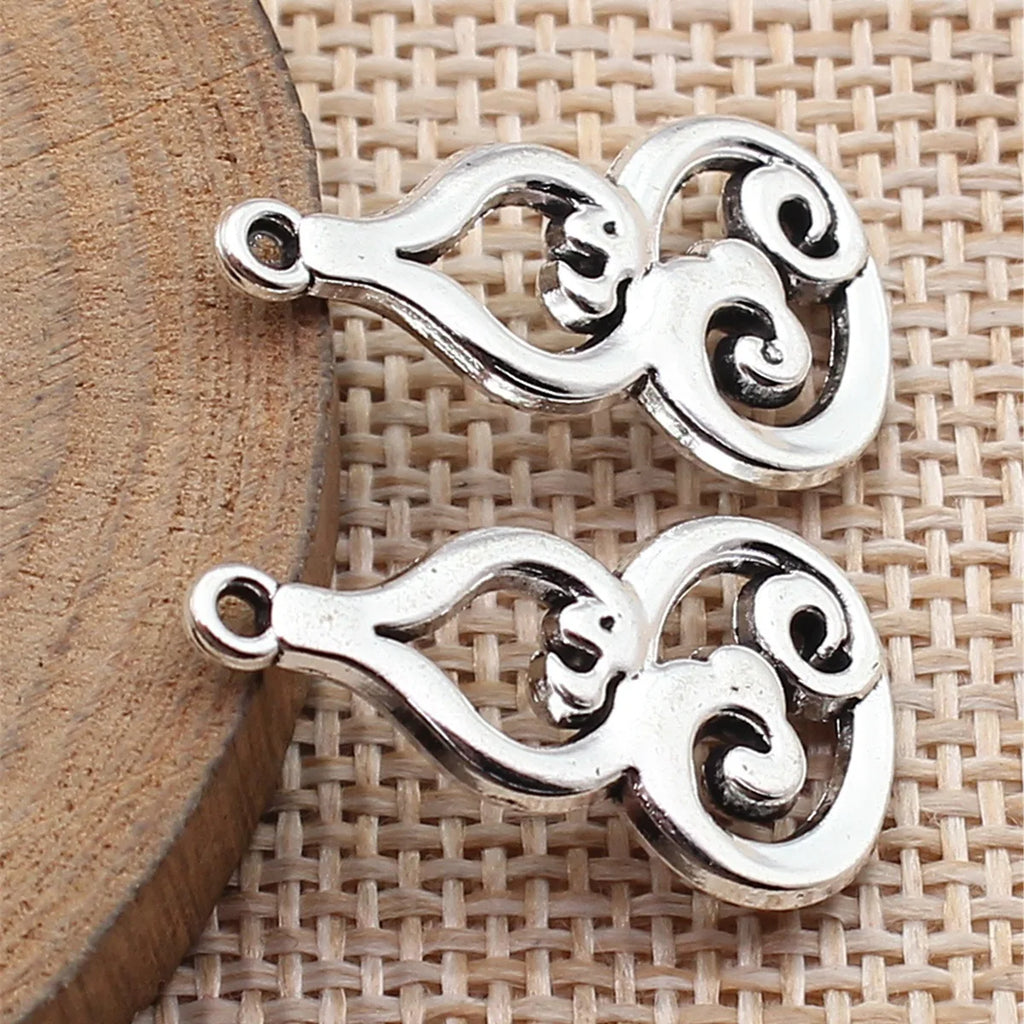 25x14mm 1.9g Antique Silver Zinc Alloy Gourd Charm Pendant for DIY Necklace Bracelet Making