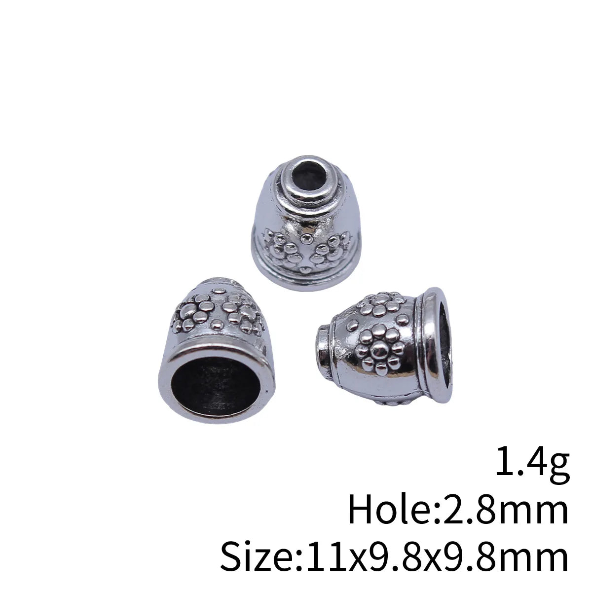 11x9.8x9.8mm 1.4g Multicolor Zinc Alloy Cone Tassel Cap Bead End Findings for DIY Earrings and Pendants