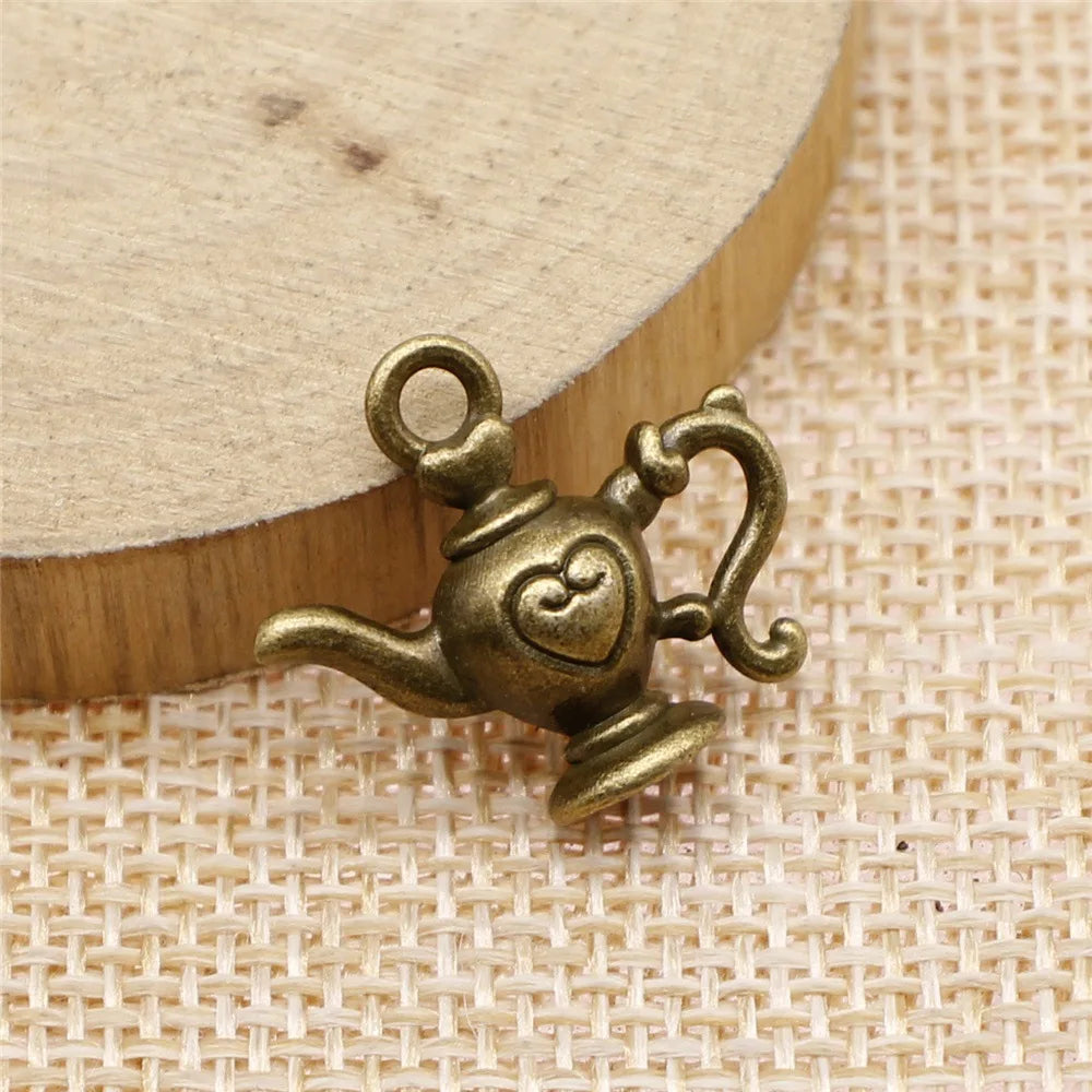 21x19mm 3.7g Multicolor Zinc Alloy Teapot Charm Pendant for DIY Bracelet Necklace Jewelry Making