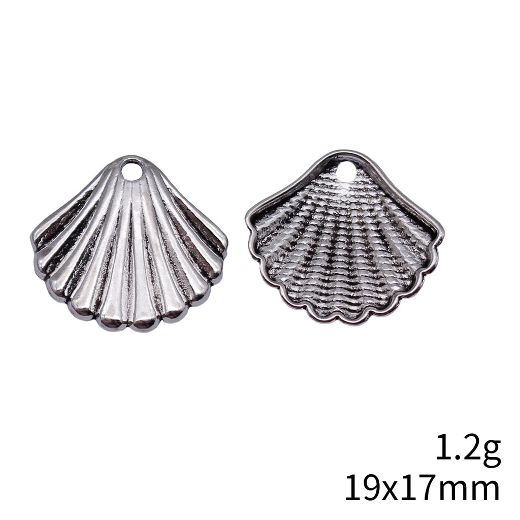 19x17mm 1.2g Multicolor Zinc Alloy Shell Charm Pendant for DIY Beach Style Jewelry Making