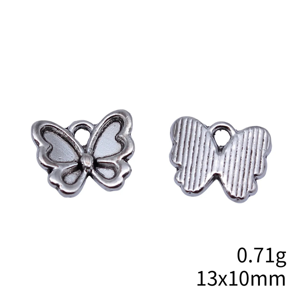 13x10mm 0.71g Antique Silver Zinc Alloy Butterfly Charm Pendant for Necklace Bracelet DIY Jewelry