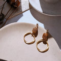 Silver Plated Copper U Shaped Hollow Geometric Handmade Stud Earrings For Women