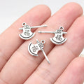 18x12mm 0.59g Antique Silver Zinc Alloy Fu Character Axe Charm Pendant for DIY Jewelry Making