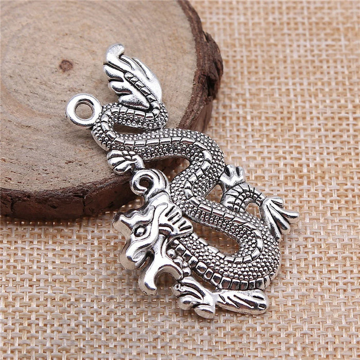 54x33mm 6.4g Multicolor Zinc Alloy Dragon Charm Pendant for DIY Necklace Bracelet Jewelry Making