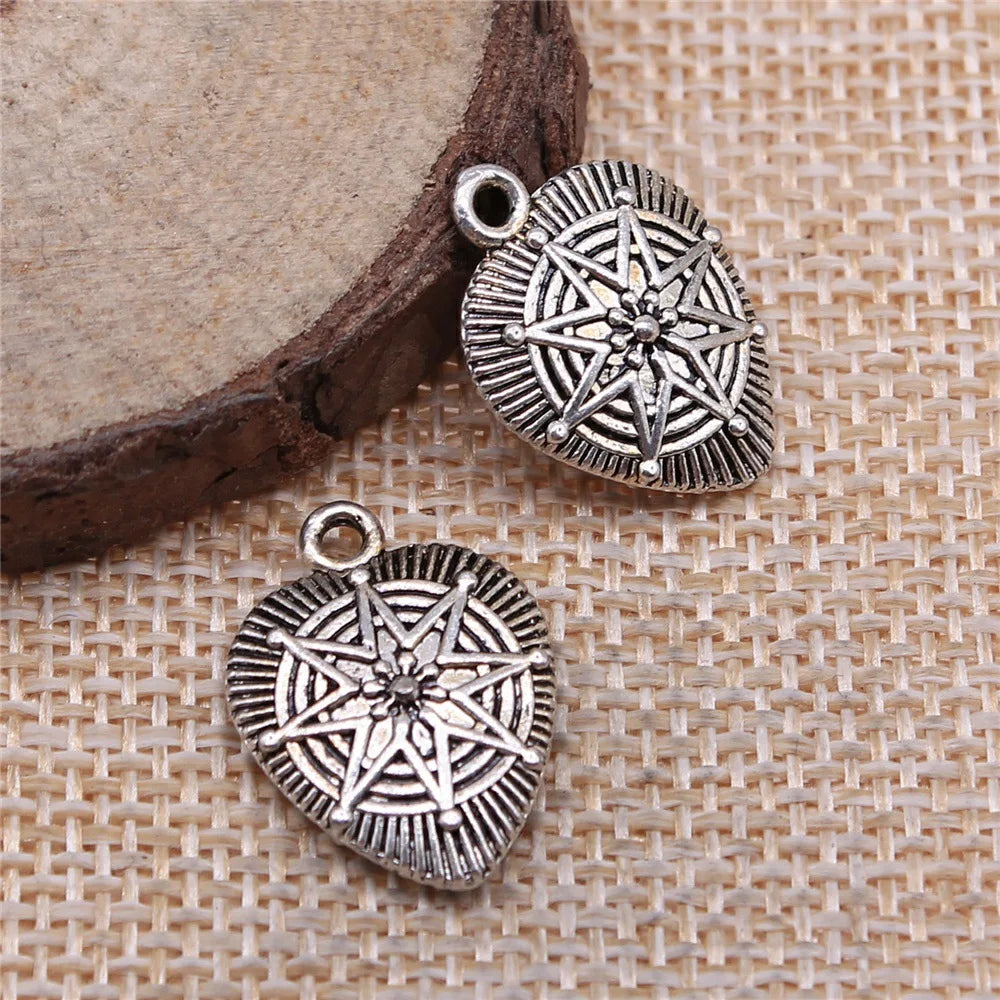 15x20mm 2.7g Multicolor Zinc Alloy Heart Charm Pendant for DIY Necklace Bracelet Jewelry Making