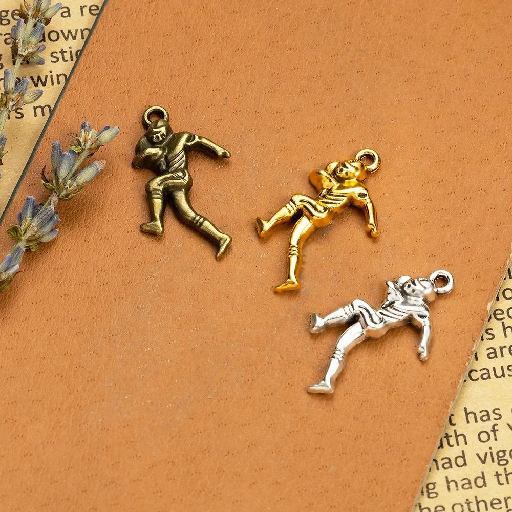 30x16MM Zinc Alloy Football Charm Pendant for DIY Necklace Bracelet Jewelry Making