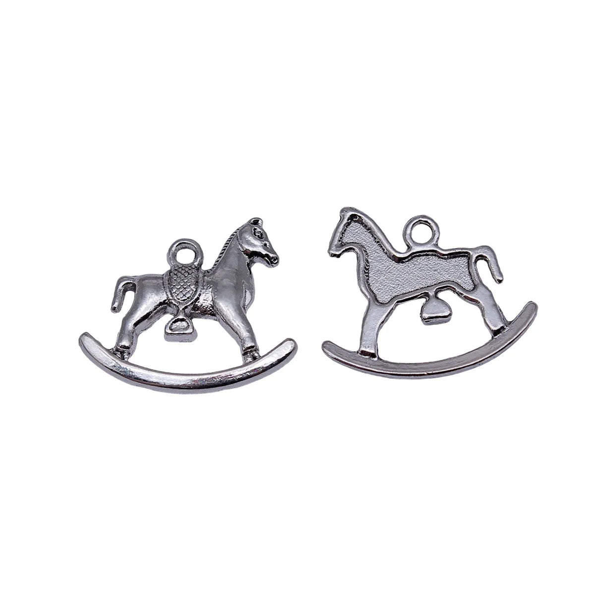 21x17mm 1.7g Antique Silver Zinc Alloy Rocking Horse Charm Pendant for DIY Bracelet and Necklace Making