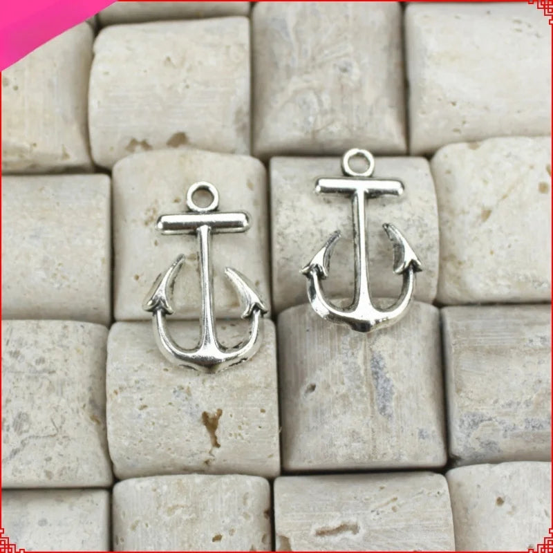 23x15MM Antique Silver Zinc Alloy Anchor Charm Pendant for DIY Necklace Bracelet Jewelry Making