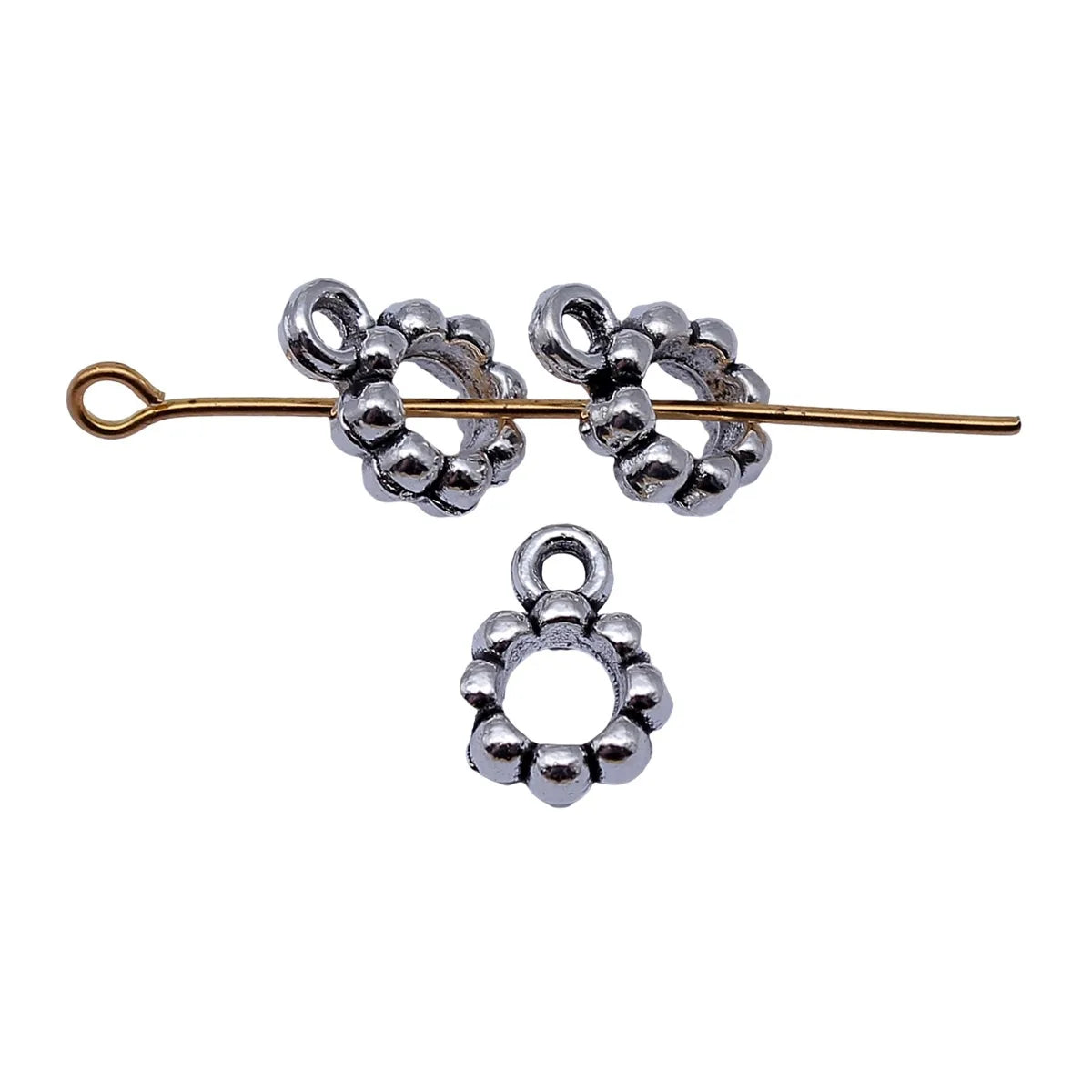 11x8x3.4mm 0.66g Antique Silver Zinc Alloy Three-Way Bail Charm Pendant for DIY Jewelry Making