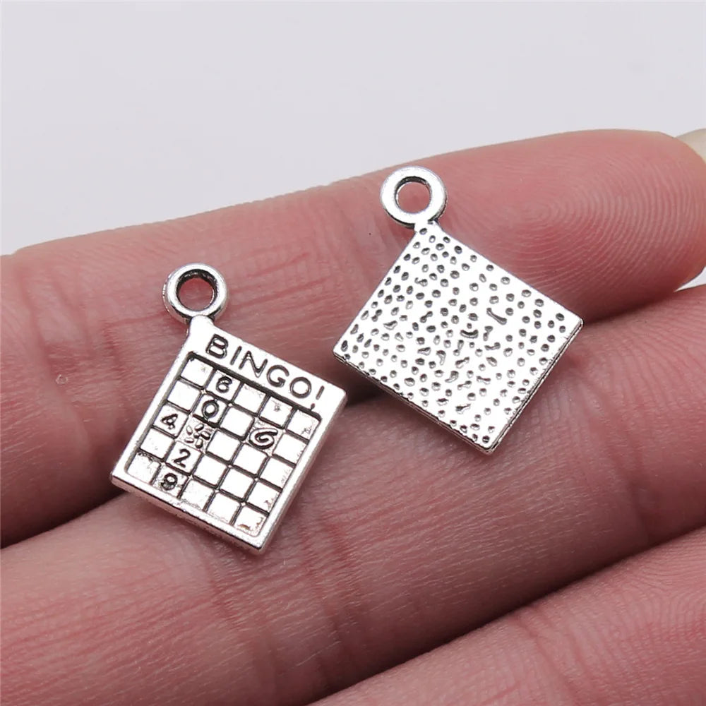 15x17mm 0.9g Multicolor Zinc Alloy BINGO Minesweeper Game Charm Pendant for DIY Jewelry Making