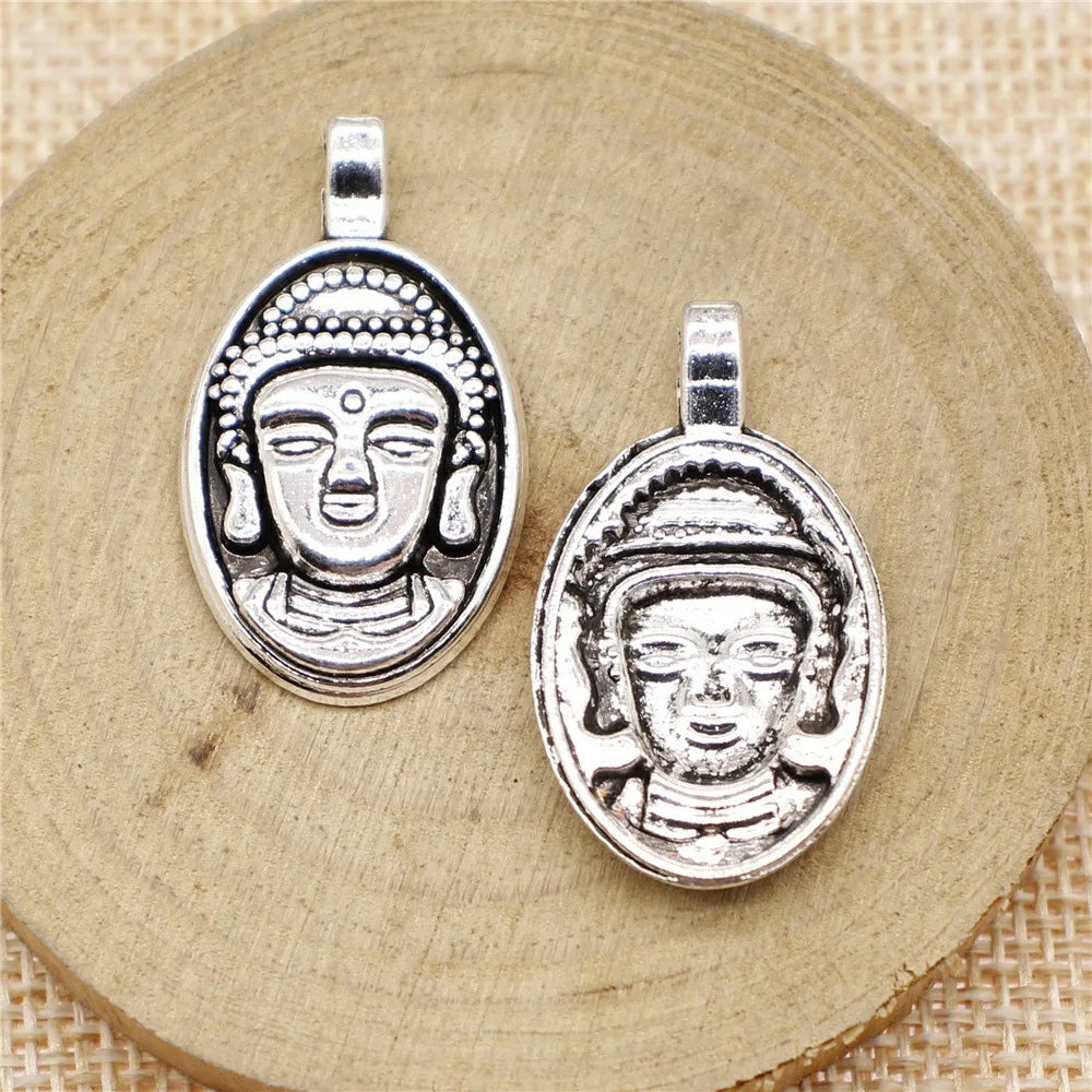 32x18mm 3.2g Multicolor Zinc Alloy Buddha Charm Pendant for DIY Jewelry Making