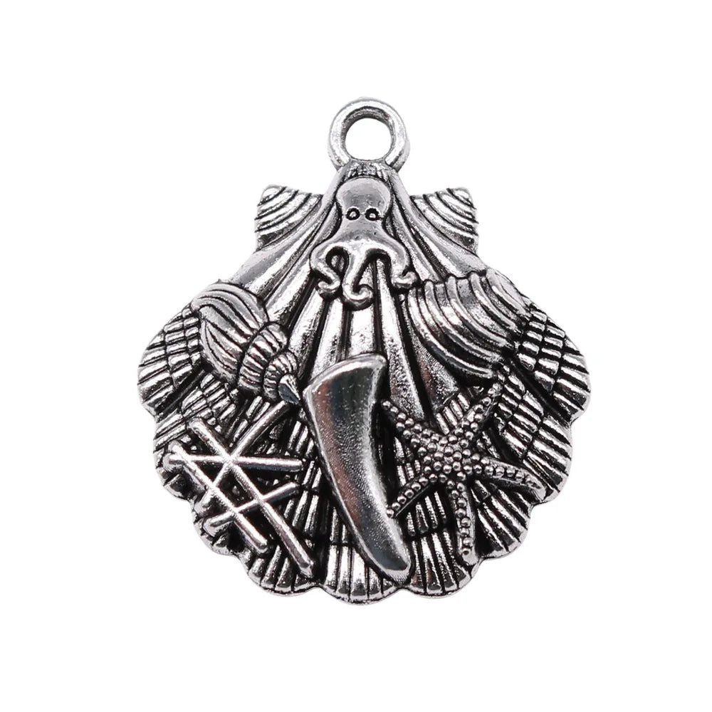 27x24mm 2.67g Antique Silver Zinc Alloy Ocean Animal Charm Pendant for DIY Necklace Bracelet Making