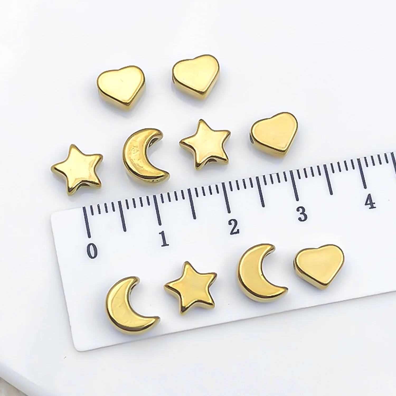 Stainless Steel Five Point Star Heart Moon Star Spacer Beads for Bracelet Necklace Making
