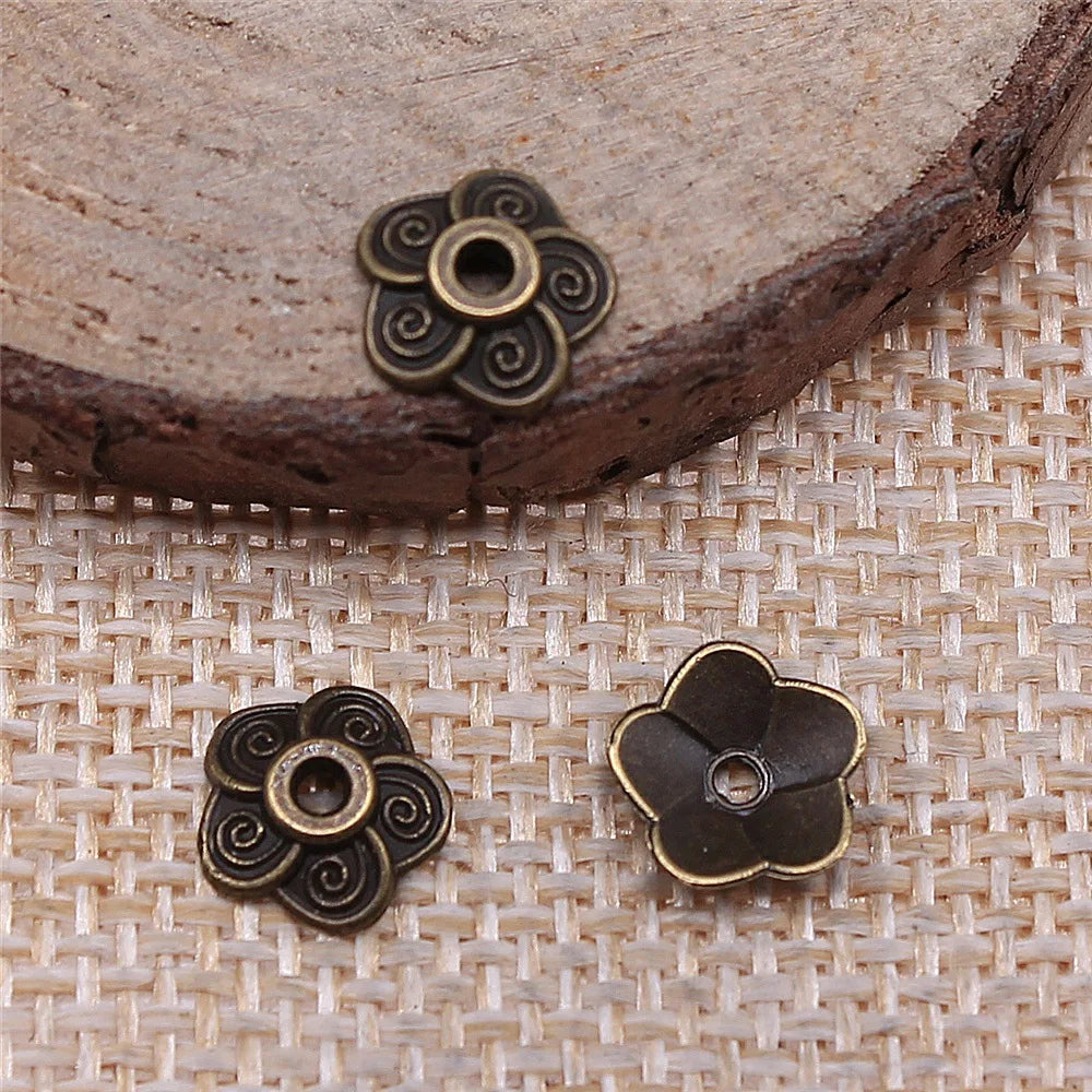 9x9mm 0.2g Zinc Alloy Flower Bead Cap Spacer Beads for DIY Earrings Necklace Jewelry Making