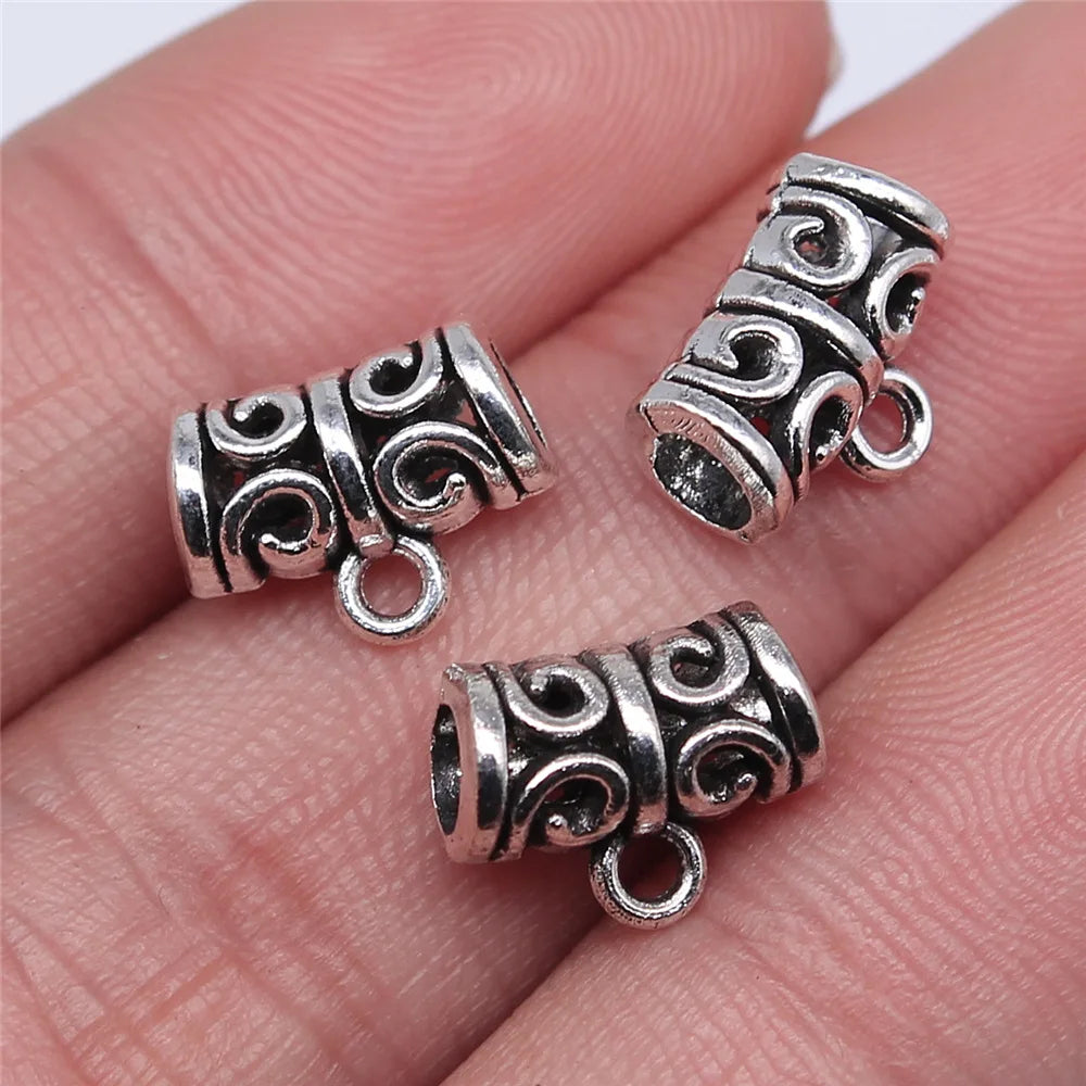 12x9mm 1g Antique Silver Zinc Alloy Pendant Bails Connector Charms for DIY Jewelry Making