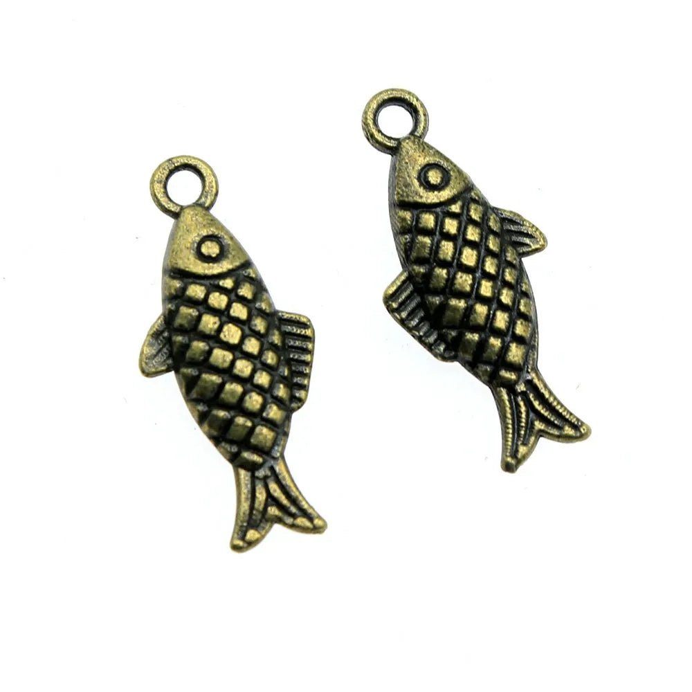 20x8mm 1g Multicolor Zinc Alloy Fish Charm Pendant for Necklace Bracelet DIY Jewelry Making