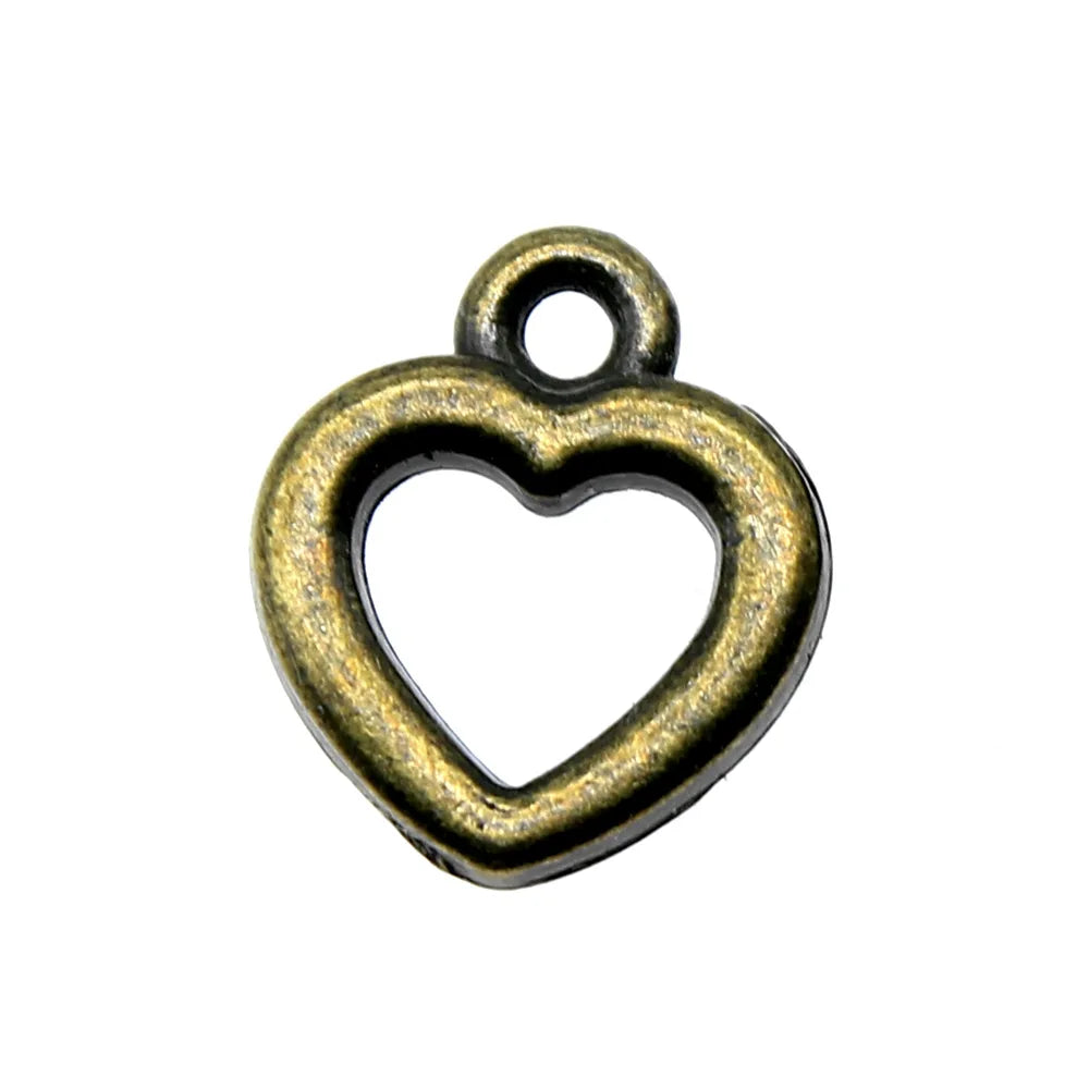 10x12mm 0.7g Multicolor Zinc Alloy Heart Charm Pendant for DIY Necklace Bracelet Jewelry Making