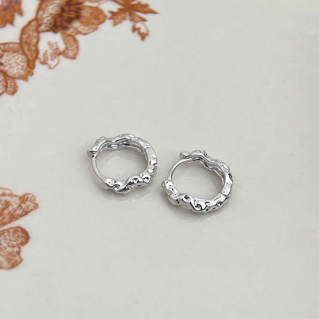Minimalist 14K Gold Plated Copper Geometric Stud Earrings Irregular Petite Style Jewelry
