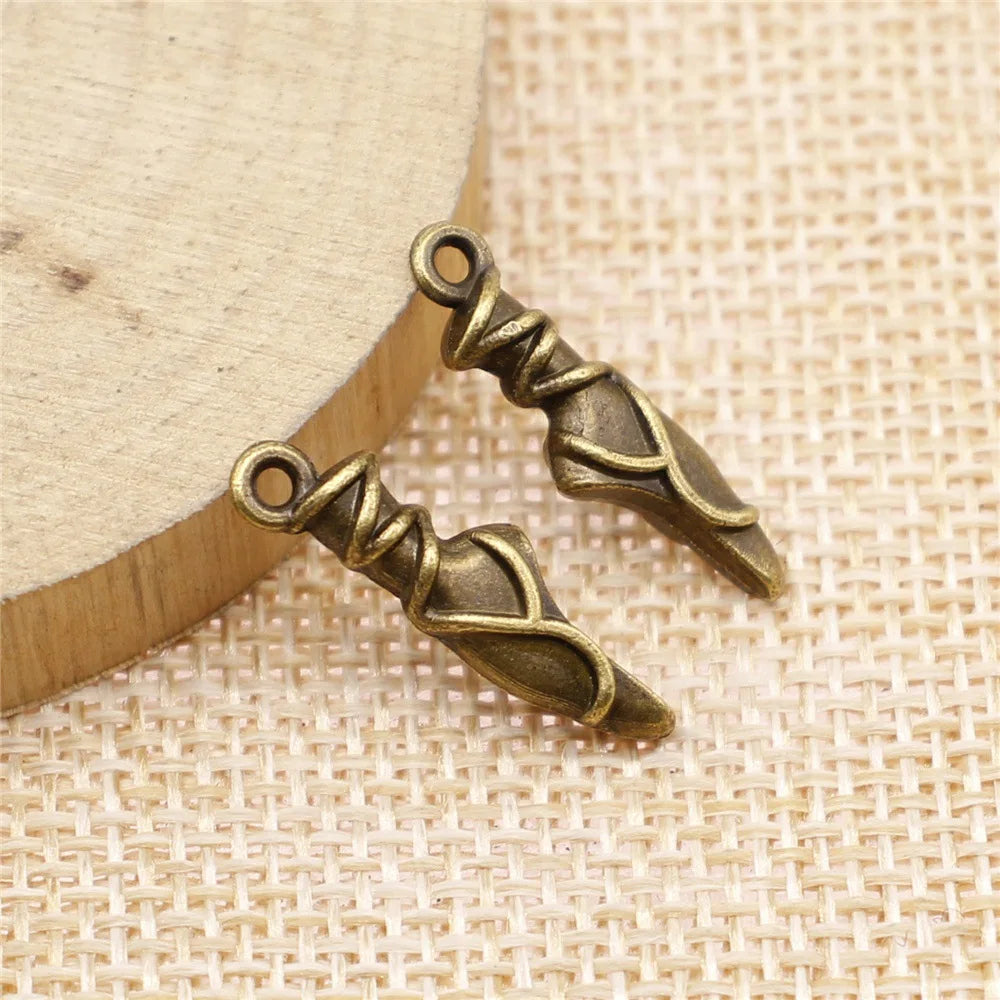 23x6x4mm 1.4g Multicolor Zinc Alloy Ballet Charm Pendant for DIY Dance Theme Jewelry Making