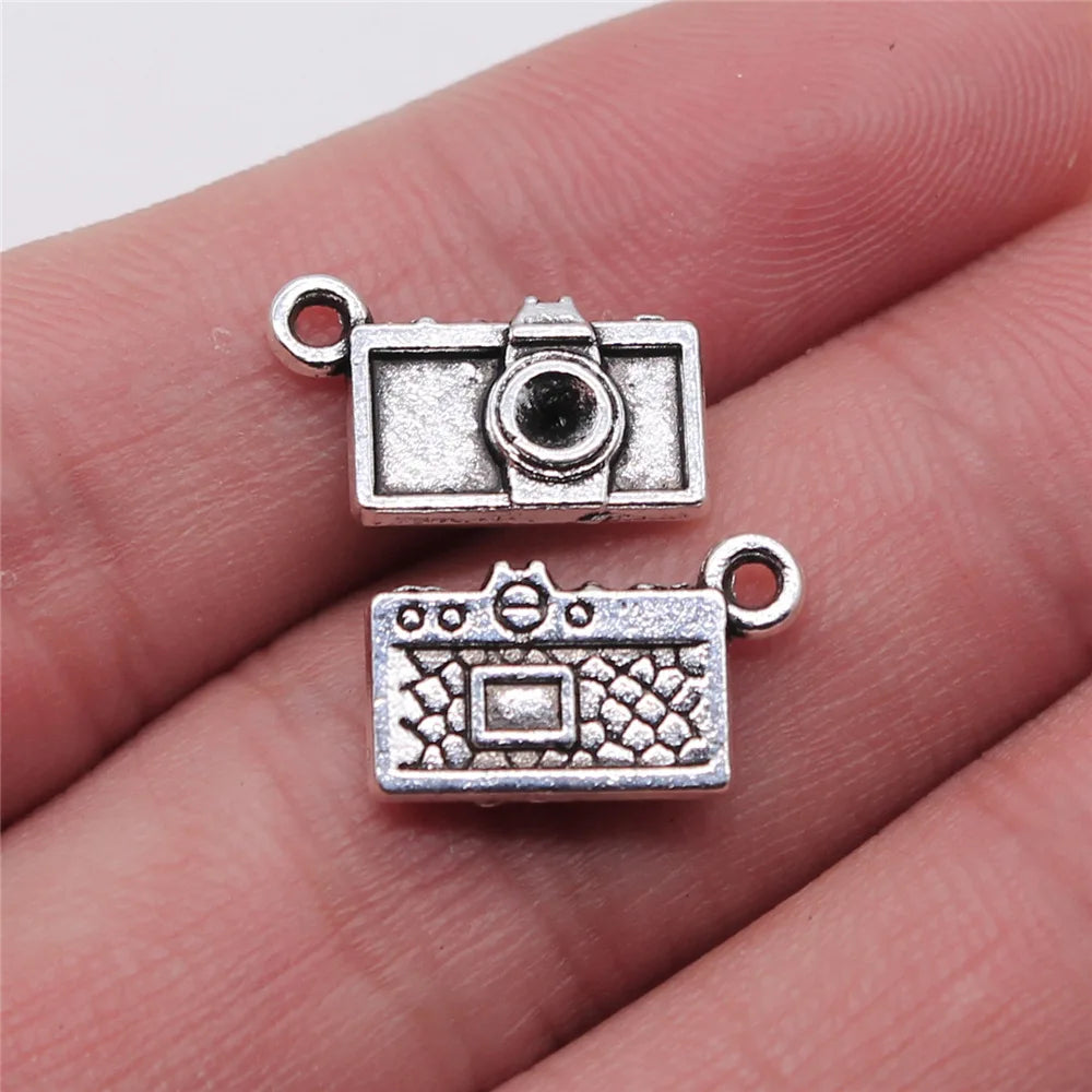 10x15mm 1.1g Multicolor Zinc Alloy Camera Charm Pendant for DIY Photography Theme Jewelry Making