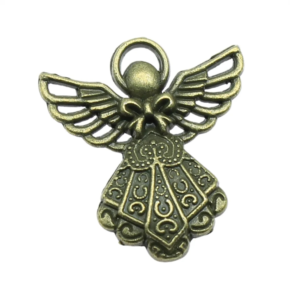 26x23mm 1.9g Multicolor Zinc Alloy Small Angel Figure Charm Pendant for DIY Jewelry Accessories
