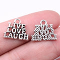 16x13mm 1.29g Antique Silver Zinc Alloy Live Love Laugh Charm Pendant for DIY Bracelet Jewelry