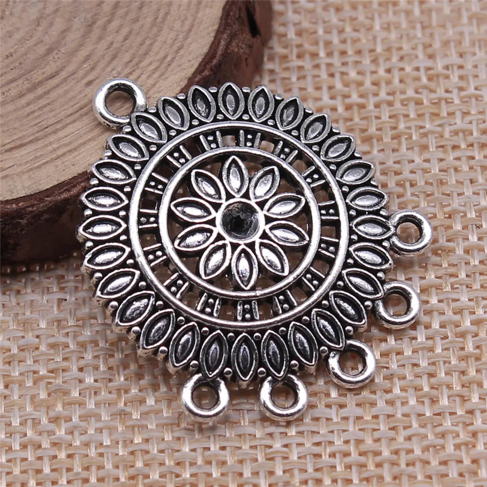 36x29mm 5.4g Multicolor Zinc Alloy Geometric Earring Connector Charms for DIY Earrings Jewelry Making