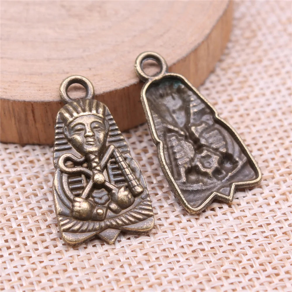 27x14mm 2g Multicolor Zinc Alloy Egyptian Pharaoh Pharaoh Head Charm Pendant for DIY Necklace Bracelet Jewelry