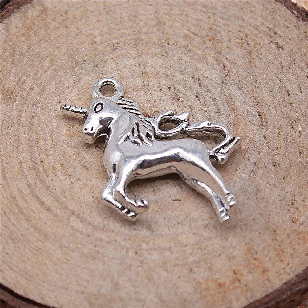 24x21mm 3.1g Zinc Alloy Unicorn Charm Pendant for DIY Necklace Bracelet Earring Jewelry Making