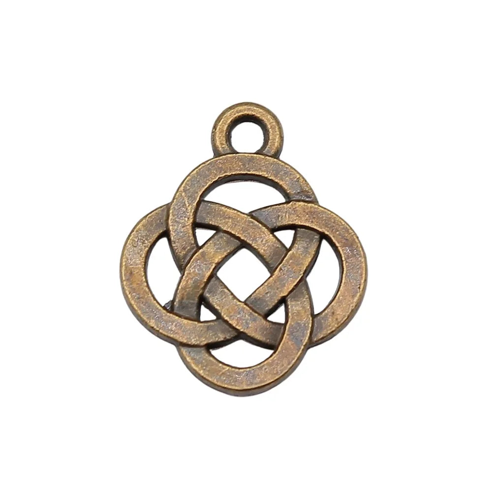 18x16mm 1.2g Multicolor Zinc Alloy Chinese Knot Charm Pendant for DIY Necklace Bracelet Jewelry Making