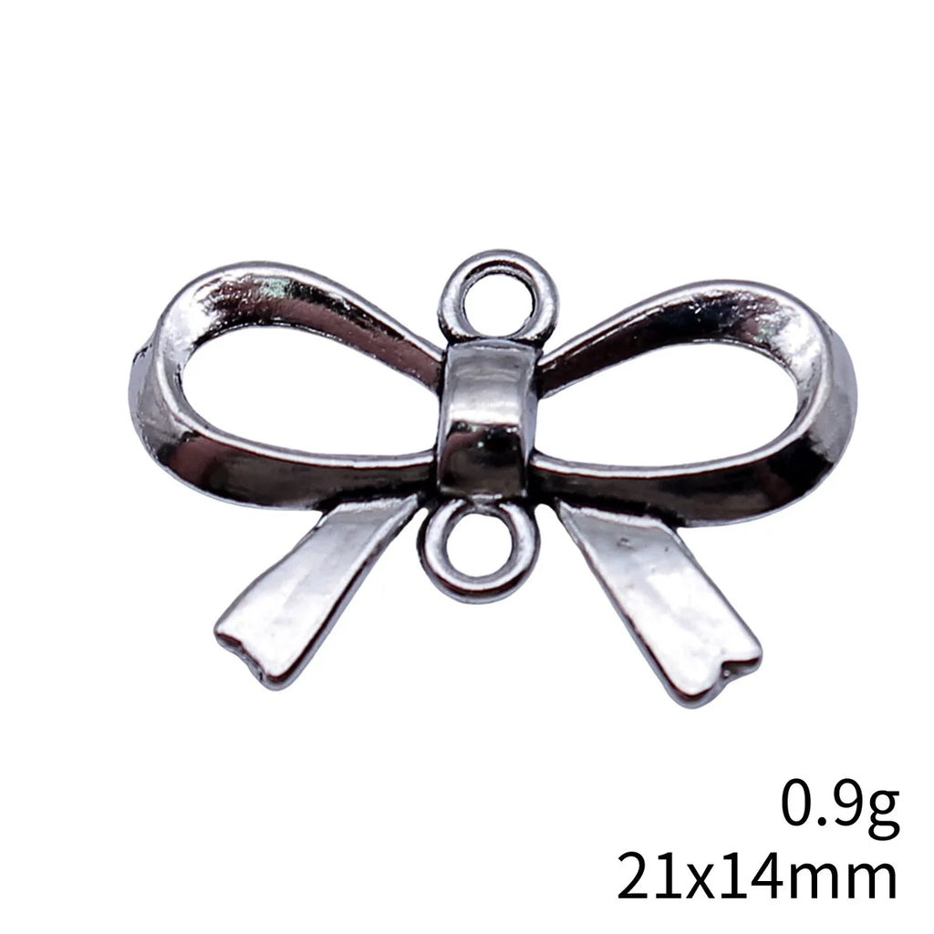 21x14mm 0.9g Antique Silver Zinc Alloy Bowknot Butterfly Connector Charm for DIY Bracelet Jewelry Making
