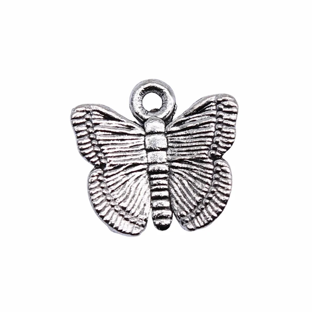 12x13mm 0.6g Zinc Alloy Butterfly Charm Pendant for DIY Necklace Bracelet Jewelry Making